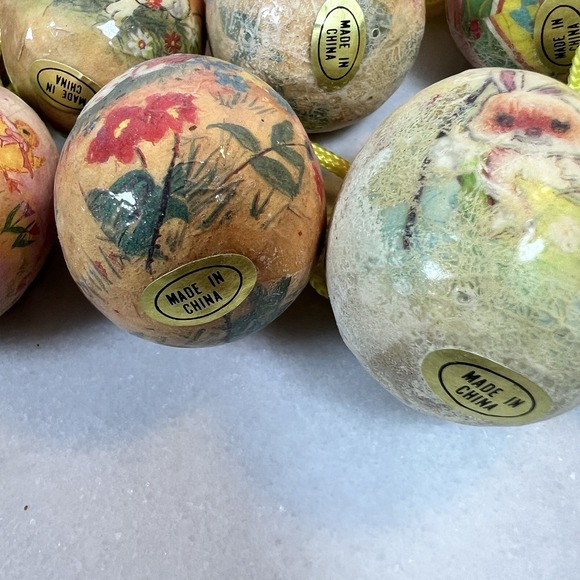 Vintage Decoupage Easter Egg Bunny Chick Ornaments 12pc Beautiful Pastel Eggs 🐇 - Picture 7 of 7